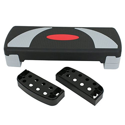 LEMY Adjustable Workout Aerobic Stepper, Exercise Step Platform for Home, Fitness, Gym, Strength Training - color: Black/Gray