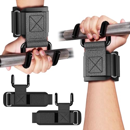 GPANDAG Weight Lifting Hooks for Men and Women(Pair), 330 LB Heavy Duty Gym Lifting Wrist Strap Hook for Deadlifts, Pull-Ups, Strength Training, 0.4inch Grip Weightlifting Hooks for Teen