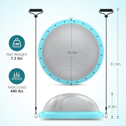 Half Balance Ball Trainer - Balance Ball Trainer with Resistance Bands and Foot Pump,Stability Ball for Exercise, Full-Body Workouts, Home Gym
