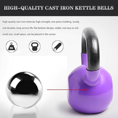 Kettlebell Weights Men's Professional Training Kettlebell, Gym Solid Cast Iron Competitive Kettle Bells, Muscle Training Equipment, Squat/Swing(Dark purple-8kg) - color: Dark Purple-8kg