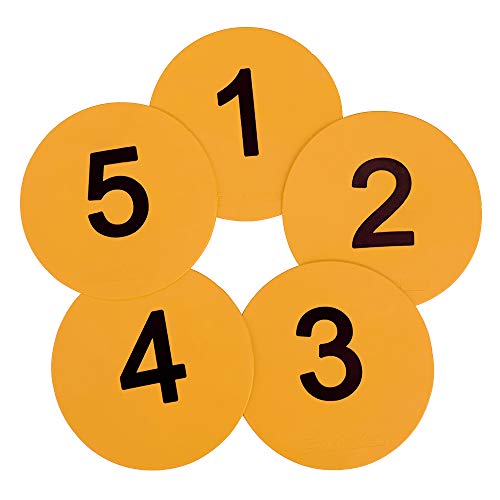 8inch Numbered Floor Spot Markers - style: Yellow 1-5