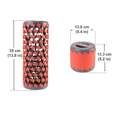 Collapsible Foam Roller for Exercise and Recovery (13 Inches), Easily Portable at 5.5 inches (Red) - color: Red