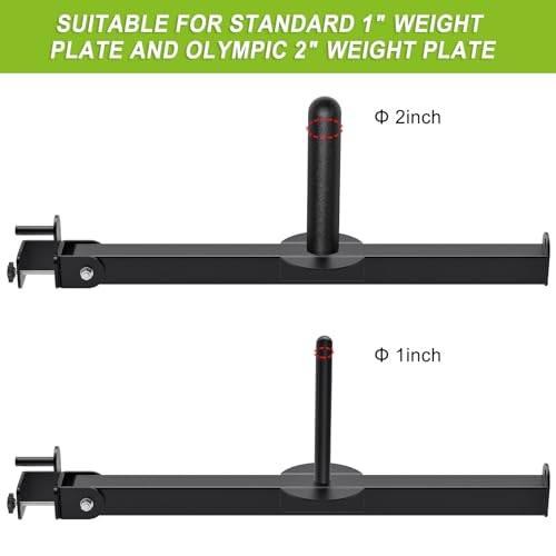 Kipika Power Rack Attachment for 5/8" & 1" Holes - Heavy Duty Home Gym Equipment for 2x2 or 3x3 Squat Rack, Adjustable and Easy to Install - color: 2 x 2 Racks with 1'' Hole