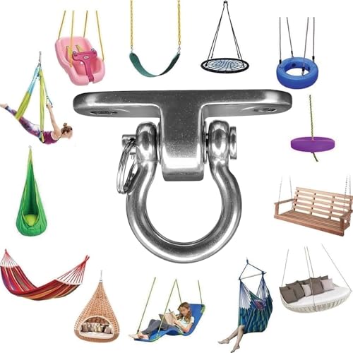 2-Pack Stainless Steel Swing Hangers,Slient Bearing Swing Hanger, Anti-Rust Heavy Duty 180° Rotary Swing, 1500LB Wooden Yoga Hammock Chair, Sandbag Porch Swing - size: 2.3 inches