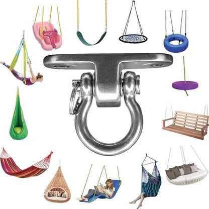 2-Pack Stainless Steel Swing Hangers,Slient Bearing Swing Hanger, Anti-Rust Heavy Duty 180° Rotary Swing, 1500LB Wooden Yoga Hammock Chair, Sandbag Porch Swing - size: 2.3 inches