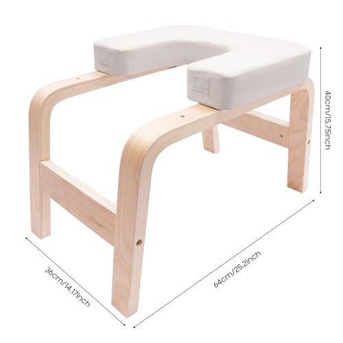 Headstand Bench ,Yoga Headstand Bench for Beginners , Feet Up Trainer Headstand Stool,Inversion Bench,Yoga Chair with Comfort Cushion ,Safe Shoulder Stand & Handstand Tool ,440lb Capacity (White)