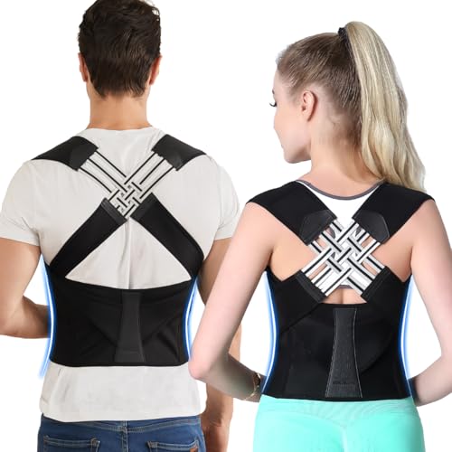 Posture Corrector for Women and Men,Adjustable Shoulder Straightener,Back Support Brace,Upper Spine scoliosis, hunchback Black X-Large - color: BLACK, size: X-Large