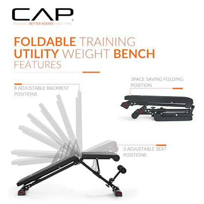 CAP Barbell Multi-Purpose Adjustable Utility Strength Training Weight Bench | Multiple Options - style: ELITE