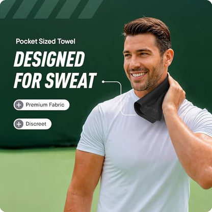 Sweat Absorbing Handkerchiefs - The Original Pocket-Sized Sweat Towels - Quick-Dry Microfiber Sweat Rags for Face, Hands, & Body - Men & Women - Gym, Sports, and Work (Greyscale: 5 Pack)