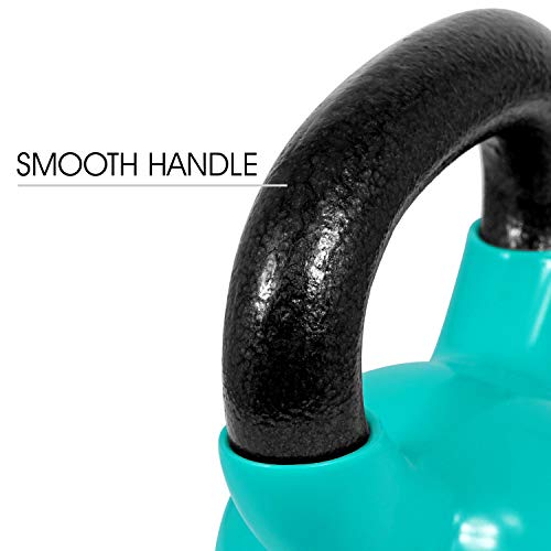 Yes4All Kettlebell, Vinyl Coated Kettlebell Cast Iron Sets with Stable Flat Bottom for Full Body Workout, Push up, Grip Strength Training & Weights Exercises - color: Multicolor, style: 10 - 20lb