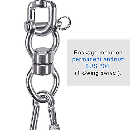 SELEWARE Silent Bearing Swing Swivel, 360° Rotational Device Hanging Accessory with Removeable Buckle for Tree Swing, Hammock Chair, Climbing Rope, Yoga, Kids Swing Swivel 1200LB Capacity - color: Swivel (D) Only