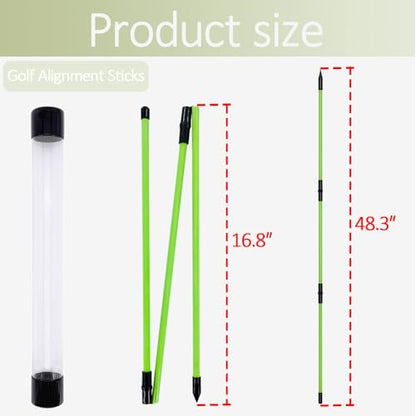 Golf Alignment Sticks and Angle Holder Set Plate Thickened metal adopts damping design Angle adjusted freely Teaching Equipment for Aiming Putting Swing Posture Correction Golf Swing Training