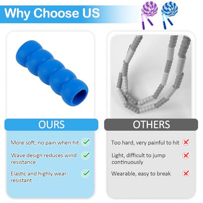 Jump Rope for Kids, Adjustable Jump Ropes for 4 5 6 7 8 10 12, Tangle Free - color: Blue and Purple
