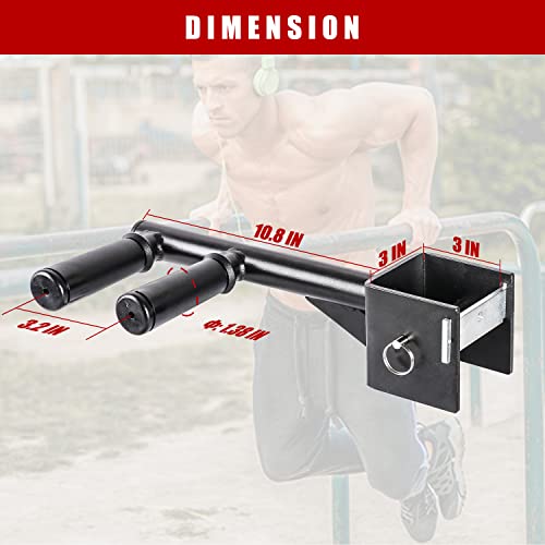 Dip Bar Attachments for 2" x 2" or 3" x 3" Power Rack - Narrow & Wide Dips Double Handles (Patent Pending)