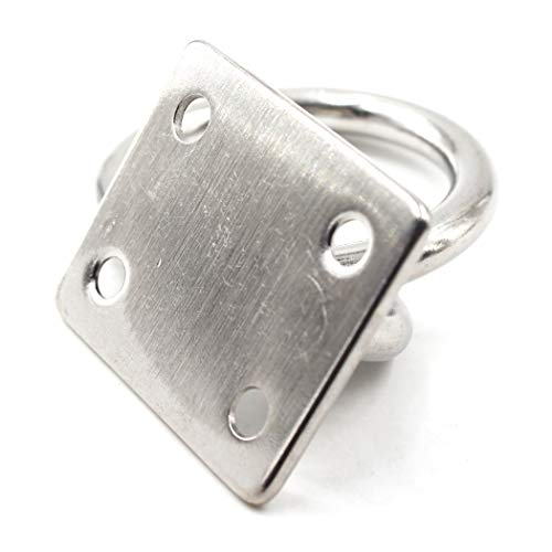 Square Ceiling Wall Mount Hook Heavy Duty Anchor with Ring 1/4" 6mm 304 Stainless Steel Great for Yoga Swings Hammocks/Boat Rigging/Marine Deck Hardware/Suspension Training Straps - color: 6mm square with ring