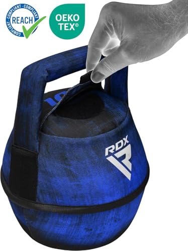 RDX Kettlebell Weights Sandbag with Handle, Fitness Strength Training Weight Lifting Bodybuilding Workout, Swings Squats Snatch Deadlift Thruster, Available In 4 6 8 10 12KG - color: FILLED BLUE, size: 6KG