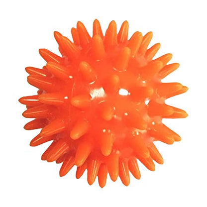Spiky Massage Ball Exercise Ball 6cm Diameter Travel Pocket Size Foot Massage Ball, 9mm Long Spiked Massage Roller for Head Face Neck Hand Palms Back, Orange