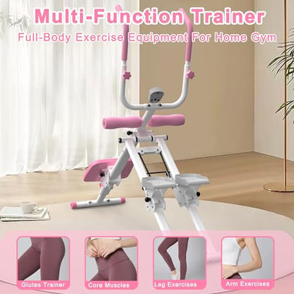 Stair Stepper and Ab Machine 2-in-1 Folding Vertical Climber Exercise Machine & Ab Workout Equipment Quickly Switch, Home Gym Equipment for Full Body Cardio Workout, 300LBS Capacity