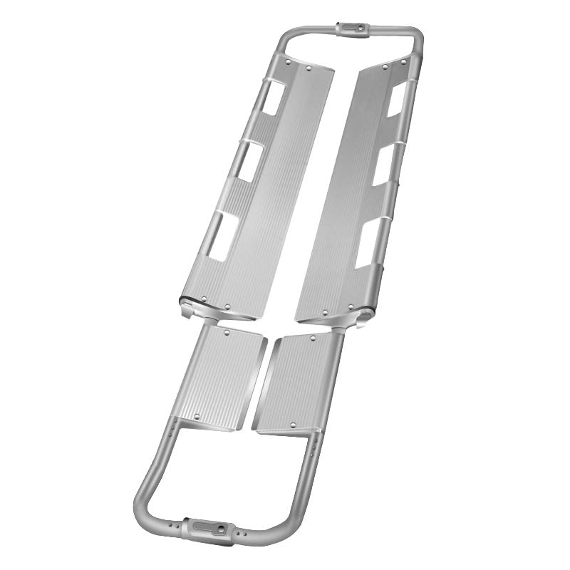 Shovel-Type Stretcher Aluminum Alloy, Extendable and Separable, Foldable, Easy to Store, Lightweight, Strong Load-Bearing (Silver(4Piece))