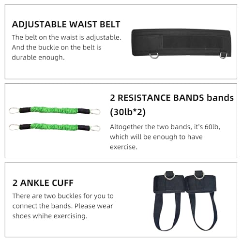 Vertical Jump Trainer, Leg Resistance Bands Set to Improve Strength Agility Focus Speed, Basketball Volleyball Baseball Tennis Football Exercise Equipment