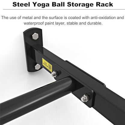 SOYDAN Wall-Mounted Sports Ball Storage Rack - Adjustable Heavy-Duty Fitness Organizer, 97" (245cm) Length, For clubs, gyms, & homes