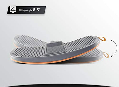 FEZIBO Standing Desk Mat with Anti Fatigue Bar, Wooden Wobble Balance Board with Ergonomic Design Comfort Floor Mat