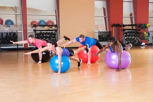 Black Mountain Products Exercise Stability Yoga Ball, Foot Pump, Ball Plug, Plug Puller, 2000 Lbs Static Weight Capacity Antiburst - color: Green, size: 75cm