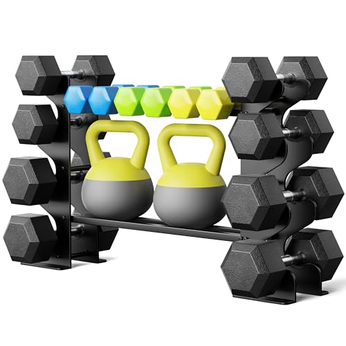 Dumbbell Rack Stand for Home Gym: Rack Only Holder for Dumbbells, Free Weights, 400LB Capacity Heavy-Duty Compact Storage Organizer