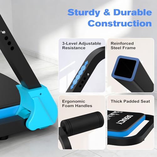 DERACY Sit Up Exercise Equipment, Adjustable Ab Machine, Multi-Functional Sit Up Machine, Ab Workout Equipment, Ab Trainer Machine for Women Men - color: BLUE