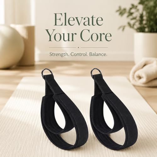 2PCS Pilates Straps Soft Padded Handles, Durable Pilates Double Loop D-Ring Straps,Pilates Straps for Reformer,Home Gym & Yoga Workout Exercise Accessories