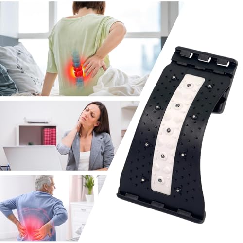 Lower Back Stretcher 4 Level Adjustable Curved Ergonomic - color: Black and White