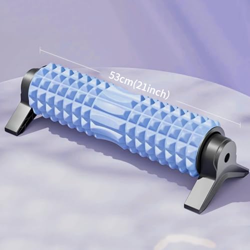 New Upgrade Bracket Foam Roller with Stand for Back Leg Pain, 21 Inch Firm Deep Tissue Muscle Massager for Sore Muscles (Blue) - color: Blue