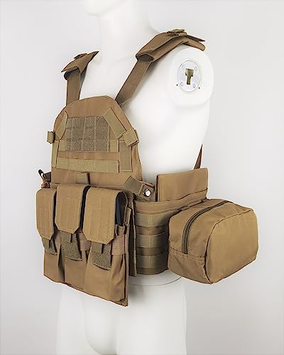 Trainning Tactical Airsoft Paintball Combat Swat Assault Army Shooting Hunting Outdoor Molle Police Vest - color: Htan