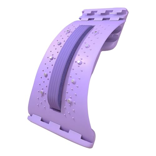 Back Stretcher for Lower Back Pain Relief,4 Lever Lumbar Support Board for Spine Decompression and Scoliosis Relief,Crack Your Back with This Cracking Device (Purple)