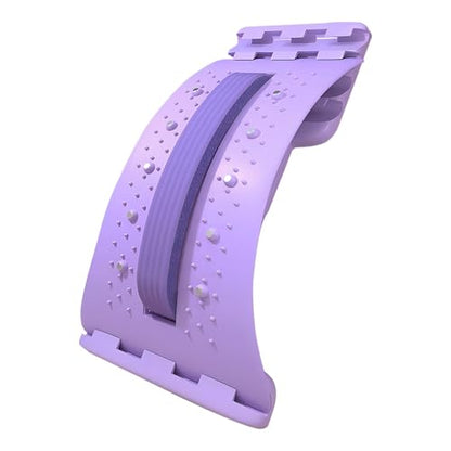 Back Stretcher for Lower Back Pain Relief,4 Lever Lumbar Support Board for Spine Decompression and Scoliosis Relief,Crack Your Back with This Cracking Device (Purple) - color: Purple