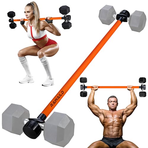 Dumbbell Converter, Convert Dumbbells to Barbell Set, Weight Bar for Bench Presses, Squats, Hip Thrust, Deadlifts, Home Weightlifting and Strength Training, Versatile Home Gym Equipment - color: 1-Orange