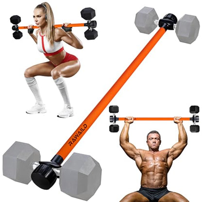 Dumbbell Converter, Convert Dumbbells to Barbell Set, Weight Bar for Bench Presses, Squats, Hip Thrust, Deadlifts, Home Weightlifting and Strength Training, Versatile Home Gym Equipment