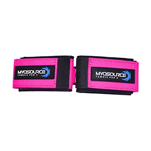 Tumble Pro X Ankle Straps Kit – Cheerleading Standing Tumbling Equipment, Gymnastics Backhandspring Trainer – Includes Flexibility Stunt Stretch Strap – Blue, Pink, Purple
