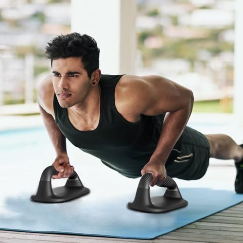 Push Up Bars with Bottom Anti-Slip Pad Push Up Handles for Floor Soft Plastic Pushup Handles Strength Training Pushup Stands
