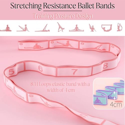Multi-Loop Stretch Band - Yoga, Pilates, Ballet, and Physical Therapy Stretching Strap for Flexibility, Leg Stretching, and Exercise - Durable Stretching Equipment