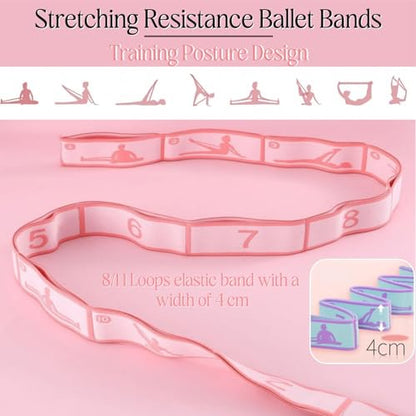 Multi-Loop Stretch Band - Yoga, Pilates, Ballet, and Physical Therapy Stretching Strap for Flexibility, Leg Stretching, and Exercise - Durable Stretching Equipment