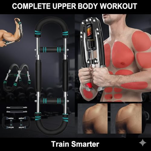 Hydraulic Twister Arm Trainer Chest Workout Duo Set – Adjustable Resistance 22/60 - 440 lbs, Home Gym Full Upper-Body Workout Strength Training – Portable Arm, Chest & Shoulder Workout at Home Gym