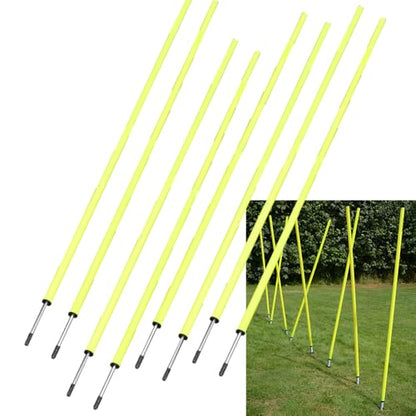 BlueDot Trading Soccer Agility Poles | Telescopic, Fixed & Collapsible Options (4, 6, 8 Piece Sets) Speed Training Poles for Agility Drills, Outdoor Games, Football & Sport Training Equipment - size: 6, style: Fixed
