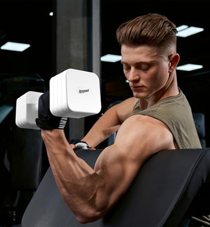 Adjustable Dumbbell Set for Women Men 7.5LB/10LB/15LB/20LB/25LB Each - color: White, style: 20LB Each [40 LBS Total]
