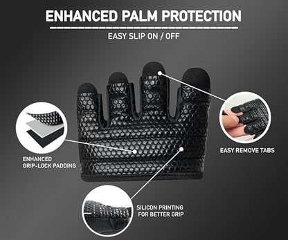 FITNESS FORCE Workout Gloves for Men & Women Partial Weight Lifting Gloves Non-Slip Gym Gloves Lifting Grip Calluses Guard Fingerless Exercise Gloves with Full Palm Protection