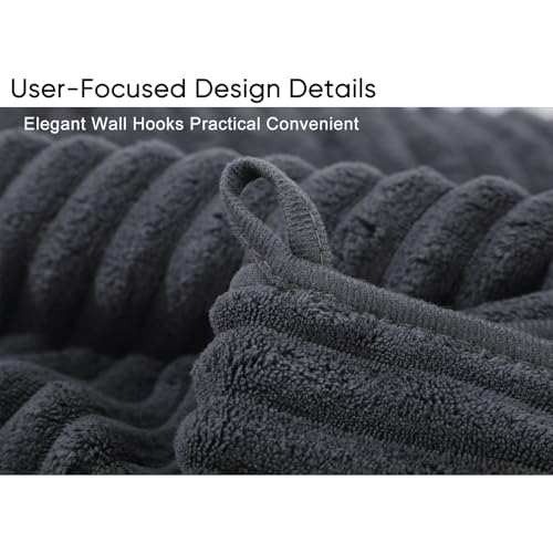 Luxury 4-Piece Quick-Dry Bath Towel Set 27.5X 55 Inches – Ultra Soft Microfiber for Bathroom, Bar, Pool, Gym & Travel – Elegant Twill Design - color: Darkgrey-lightgrey-coffe-orange