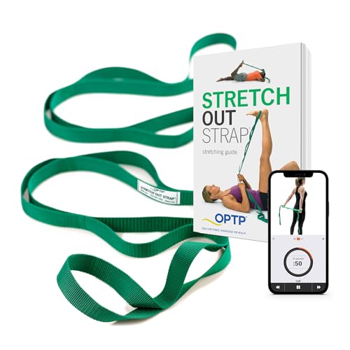 OPTP The Original Stretch Out Strap with Exercise Book, USA-Made Yoga Strap
