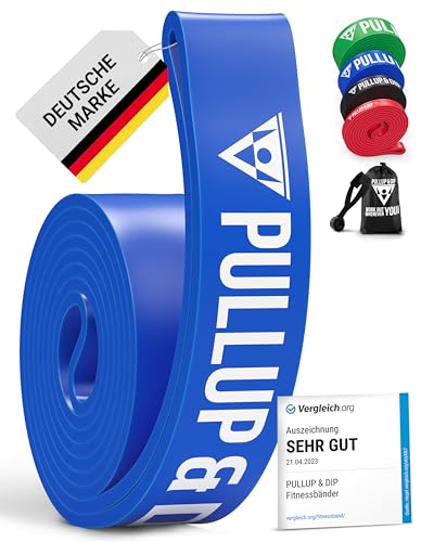 Pullup & DIP Fitness Bands, Resistance Bands with Bag, Door Anchor (with Sets) and Exercise Guide - Single & in Value Set, Pull-Up Band Fitness Band for Calisthenics - color: MEDIUM (Blue)