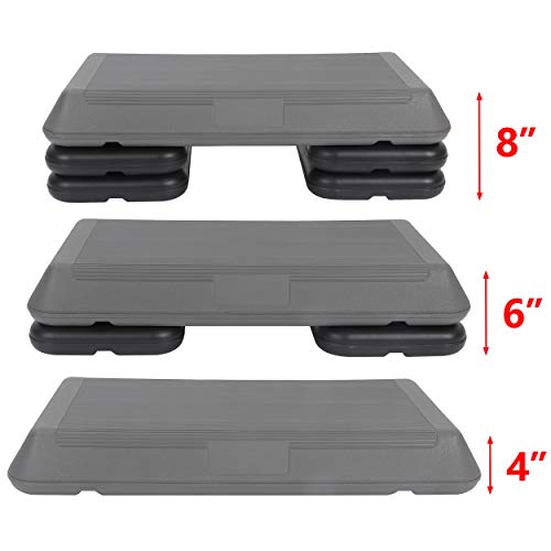 HomGarden 28.15" & 43" Adjustable Workout Aerobic Stepper in Fitness & Exercise Step Platform Trainer Stepper
