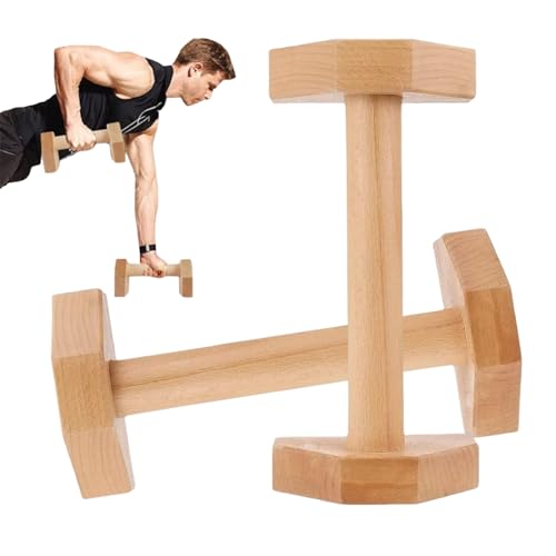 Push Up Handles for Floor Pushup Bar 1 Pair 10 Inch Wooden Push Up Bar Heavy Duty Pushup Handles Non-slip for Home Gym.